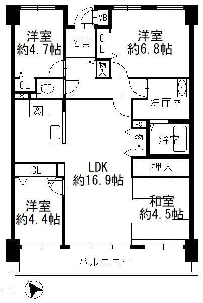 コスモ塩屋610　間取り