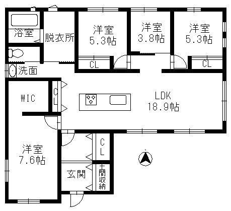 広陵町3-103　間取り