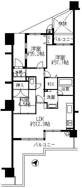 リブコート長田ウェルズ807　間取り