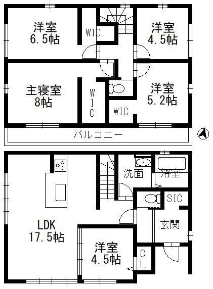 広陵町2-106　間取タテ