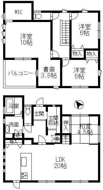 広陵町3-93　間取タテ