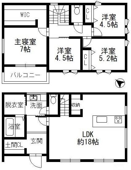 緑が丘町中2-13-8　間取タテ